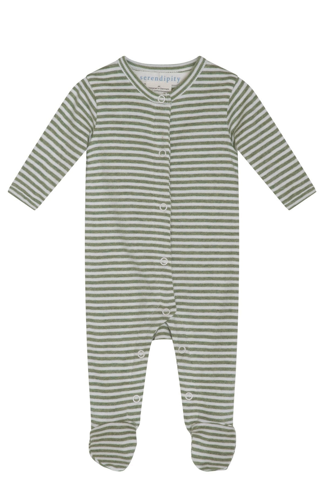 Newborn Suit w/ feet - Moss/Offwhite