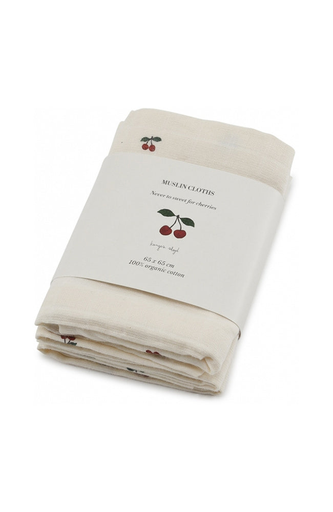 3-pack Muslin Cloth - Cherry Konges Slöjd filt