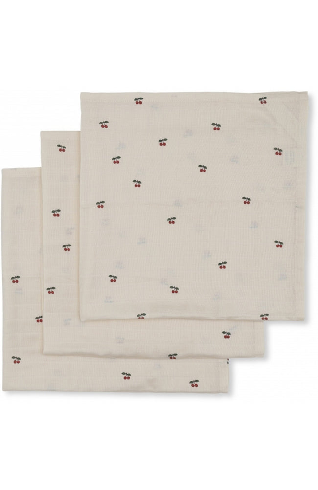 3-pack Muslin Cloth - Cherry Konges Slöjd filt